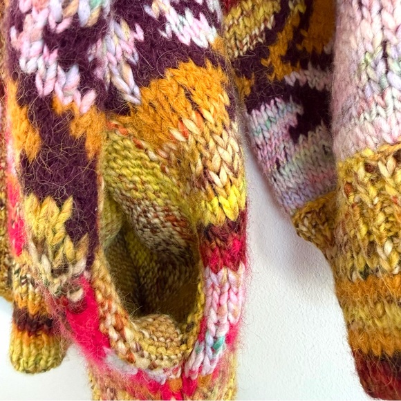 Free People Isle of Sky Multicolor Oversized Sweater Coat Women’s Size XS/S - Picture 7 of 15